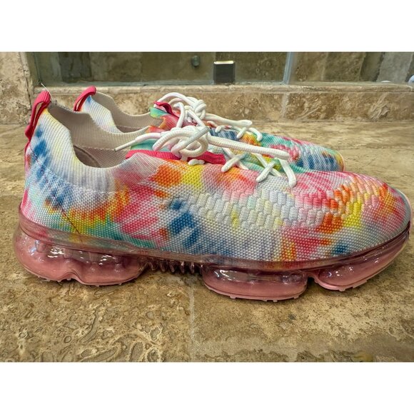Tie-Dye Sketchers Freewalk Foam Fit Sneakers With Clear Sole & Lace-Up Design Sz - Picture 6 of 9
